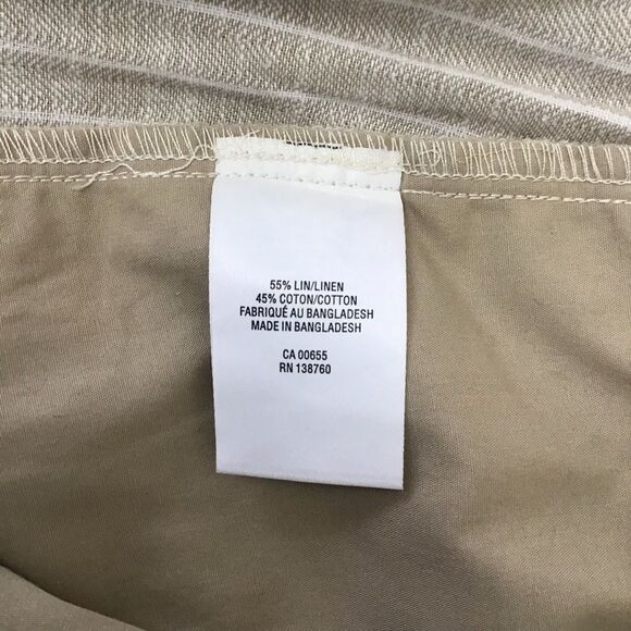 2/40$ Reitmans Beige Striped Linen Cotton Resort Bermuda Shorts NWT plus size 18 - Picture 7 of 11